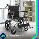 Silla de Ruedas Medical Store Plegable Todo Terreno Reforzada Acero con Frenos, Posapiés Abatibles y Respaldo Ergonómico