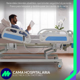 Cama Hospitalaria Eléctrica 3 Motores Posiciones Multi-Ajustables con Colchón Control Remoto Barandales Porta Suero Altura Ajustable
