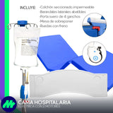 Cama Hospitalaria Eléctrica 2 Motores Con Altura Ajustable Y Posiciones Colchón Barandales Porta Suero Control Remoto Mesa