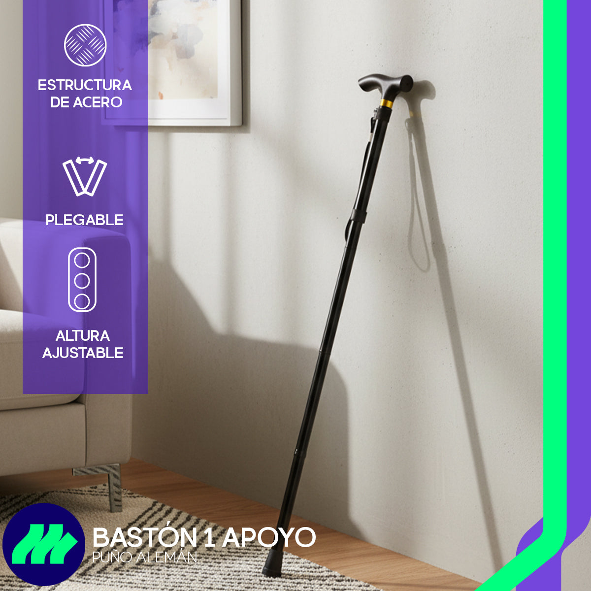 Estructura fabricada en aluminio ligero y resistente, ideal para uso diario en interiores y exteriores.