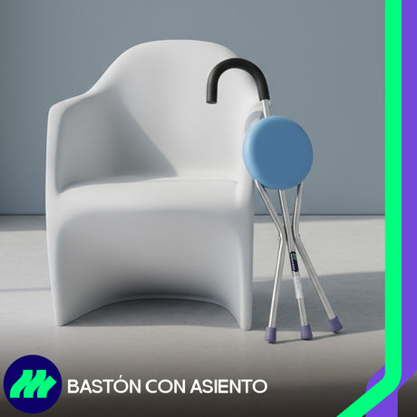 Bastón Silla Asiento Plegable Ajustable Portátil Aluminio Ligero Seguro