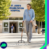 Bastón 4 Apoyos Ajustable De Aluminio Antiderrapante Ligero Estable Reforzado Ergonómico Seguro Cómodo Portátil Adultos Mayores