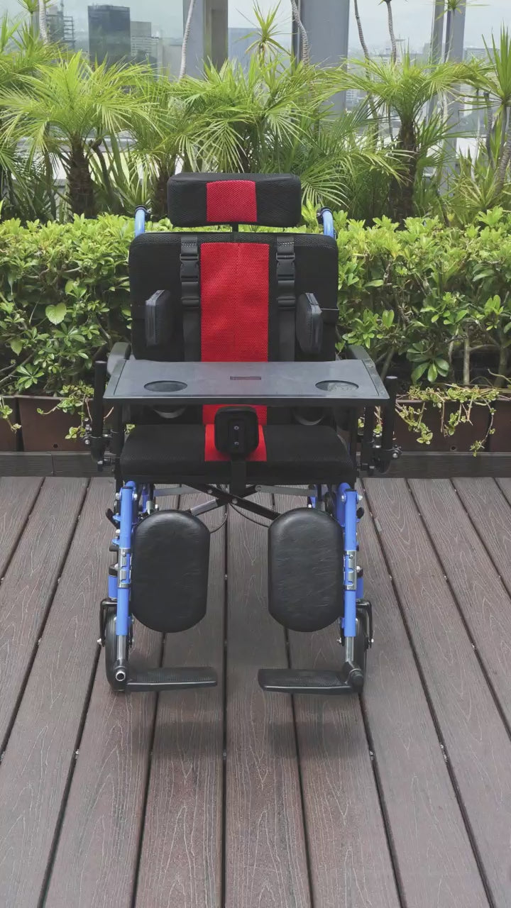 Silla De Ruedas Pca Plegable Reclinable Palanca Hidráulica Charola Desmontable Cabecera Ruedas Antivuelco Elevapiernas Ajustables Ergonómica
